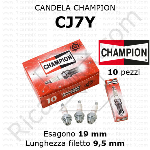 Candela CHAMPION CJ7Y - confezione da 10 pezzi
