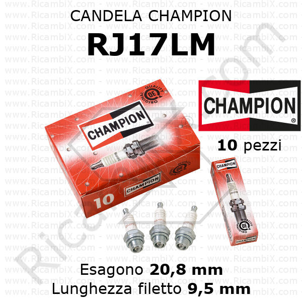 Candela CHAMPION RJ17LM - confezione da 10 pezzi