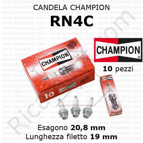 Candela CHAMPION RN4C - confezione da 10 pezzi