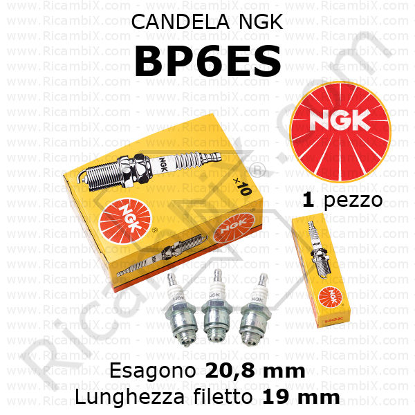 Candela NGK BP6ES - confezione da 1 pezzo