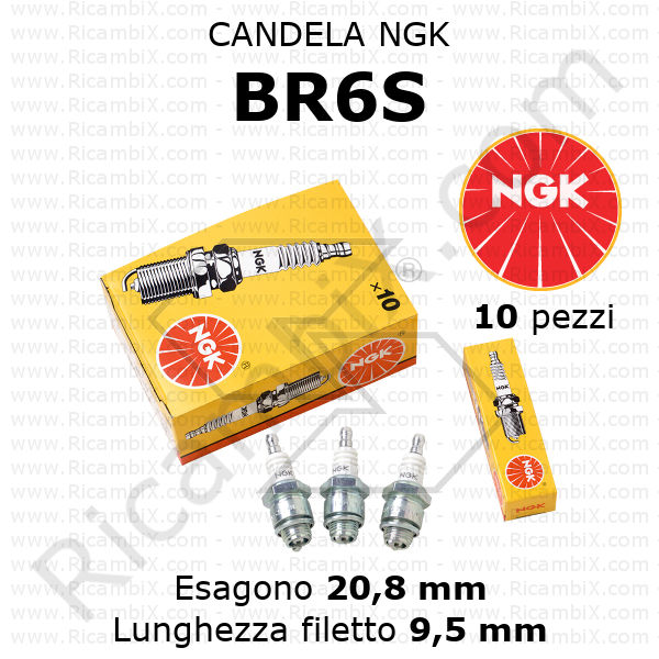 Candela NGK BR6S - confezione da 10 pezzi