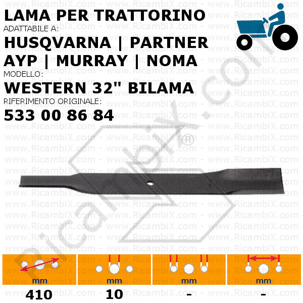 Lama trattorino rasaerba Husqvarna - Partner - AYP - Murray - Noma