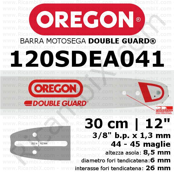 Barra motosega Oregon Double Guard 120SDEA041 - 30 cm - 12 pollici