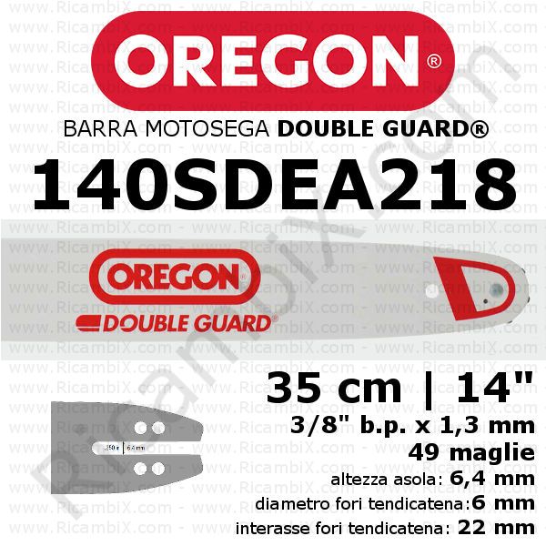 Barra motosega Oregon Double Guard 140SDEA218 - 35 cm - 14 pollici