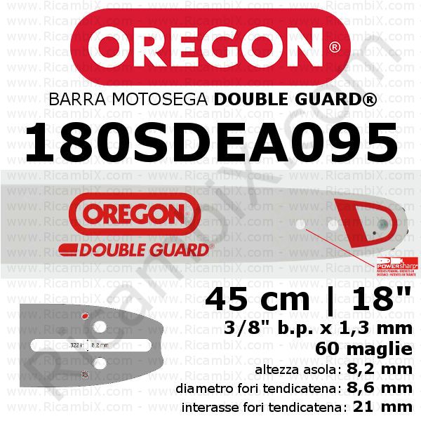 Barra motosega Oregon Double Guard 180SDEA095 - 45 cm - 18 pollici