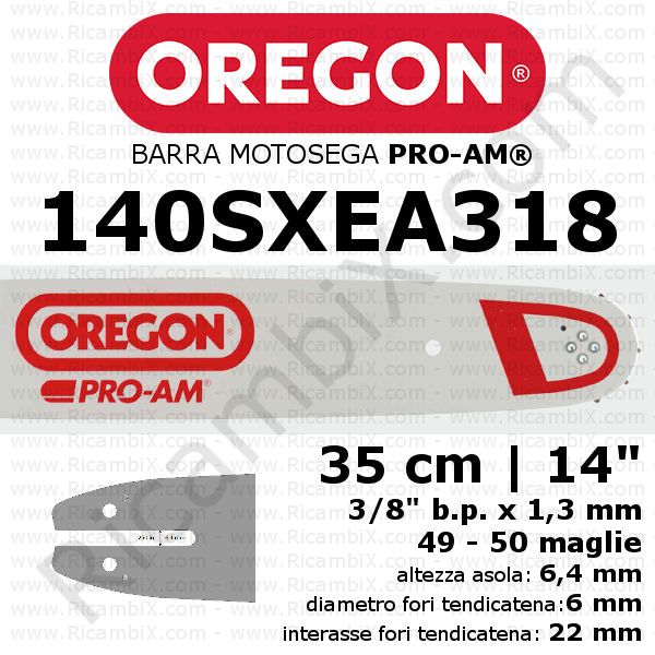 Barra motosega Oregon Pro Am 140SXEA318 - 35 cm - 14 pollici
