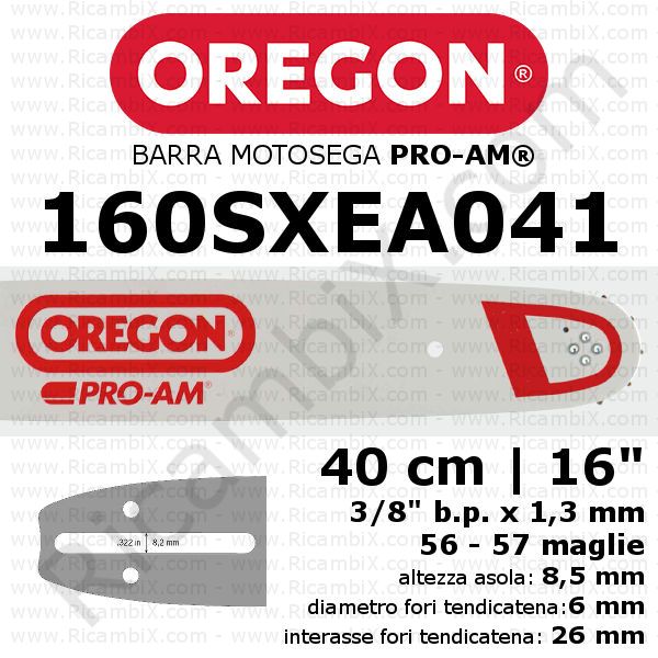 Barra motosega Oregon Pro Am 160SXEA041 - 40 cm - 16 pollici