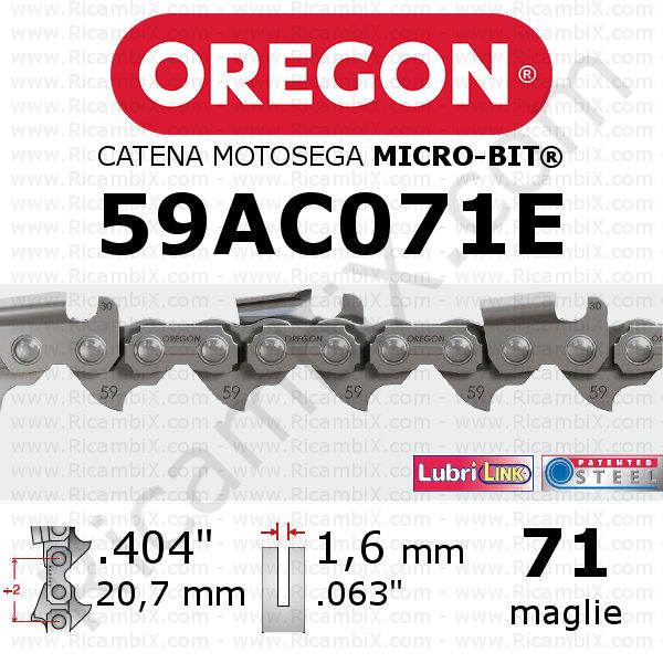 catena motosega Oregon 59AC071E - passo .404 x 1,6 mm - 71 maglie - micro-bit