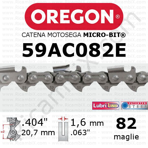 catena motosega Oregon 59AC082E - passo .404 x 1,6 mm - 82 maglie - micro-bit