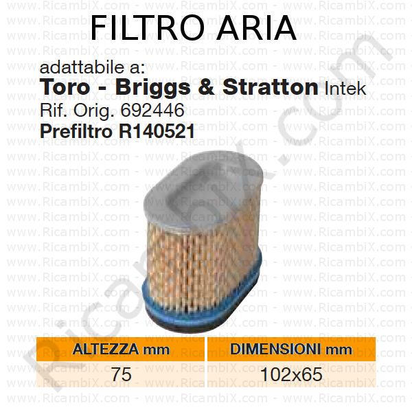 Filtri per Tosaerba con Filtro Dell'Aria da 5 Pezzi per Briggs e Stratton 4 M3B6 