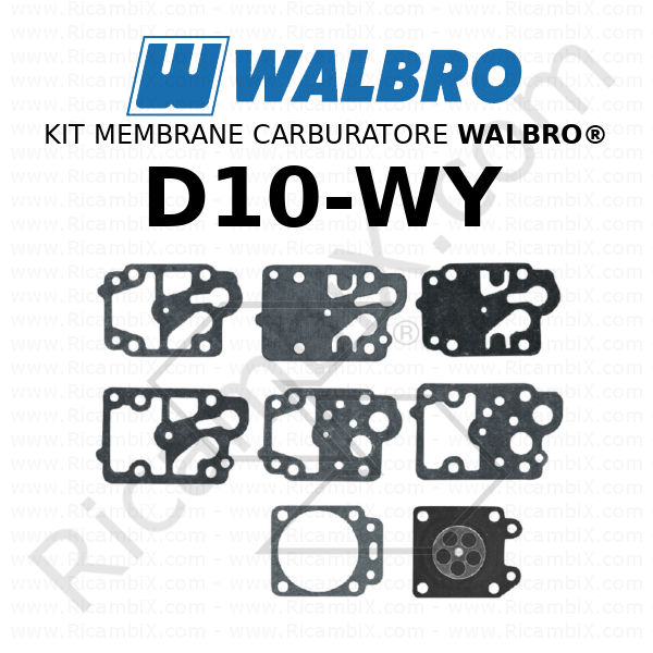 KIT SERIE MEMBRANE membrana CARBURATORE WALBRO D10-WS D 10 WS 