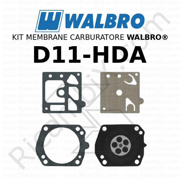 KIT SERIE MEMBRANE membrana CARBURATORE WALBRO D11-HDA D2-HDA D 11 HDA