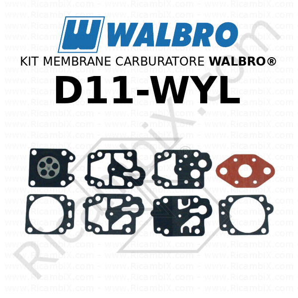 KIT SERIE MEMBRANE membrana CARBURATORE WALBRO D11-HDA D2-HDA D 11 HDA