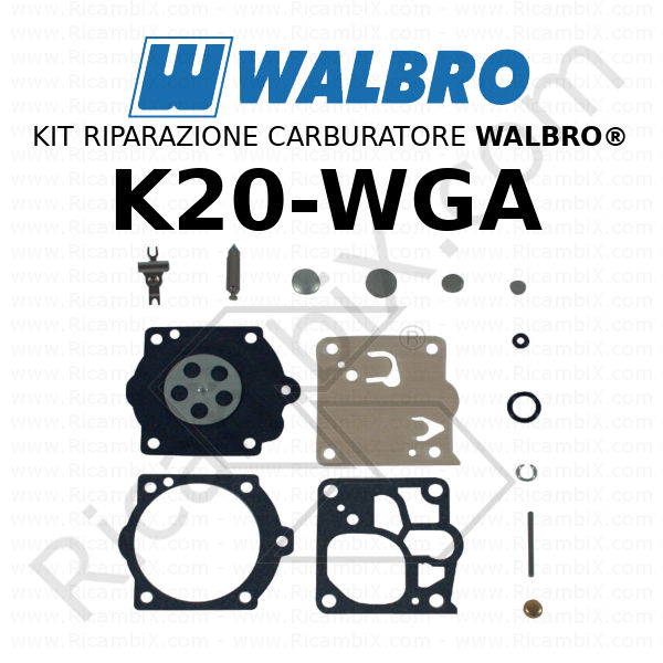 JHONG Kit ricostruzione carburatore Carb Ricostruisci Kit di Riparazione Set con Parti di Guarnizione Ricambio per Walbro K21-WYA per carburatori Serie WYA 