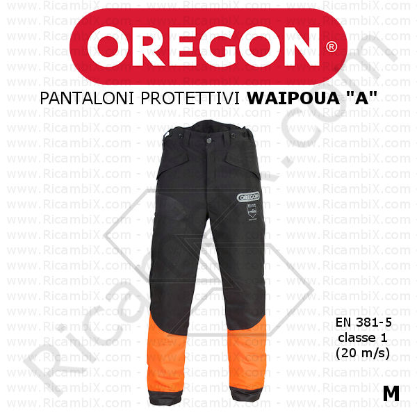 OREGON Waipoua Tipo A Anteriore Protezione Motosega Sicurezza Pantaloni 295473 