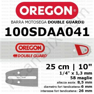 Oregon Double Guard 100SDAA041 motorsågsstång - 25 cm - 10 tum