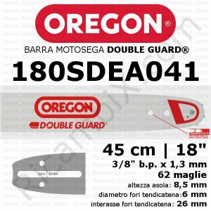 Oregon Double Guard 180SDEA041 motorsågsstång - 45 cm - 18 tum