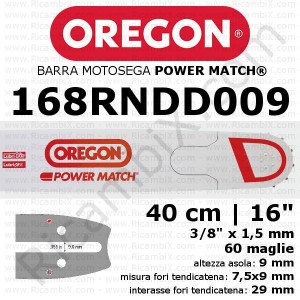Oregon Power Match 168RNDD009 motorsavstang - 40 cm - 16 tommer