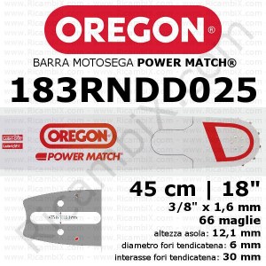 Oregon Power Match 183RNDD025 motorsavstang - 45 cm - 18 tommer