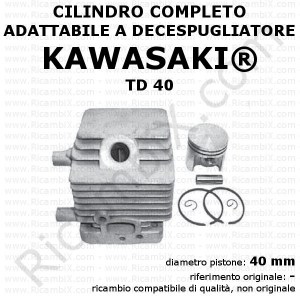 Cilindro completo adattabile a decespugliatore KAWASAKI® TD 40