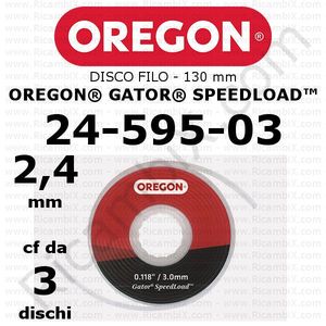 2,4 mm line disk til Oregon Gator SpeedLoad hoved - stort hoved - 130 mm