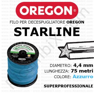 Filo superprofessionale OREGON STARLINE - diametro 4,4 mm - bobina da 75 metri - colore azzurro - filo stellare - filo stellato