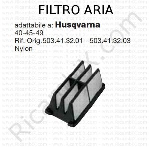 Filtro aria HUSQVARNA® | riferimento originale 503413201 - 503413203-nylon