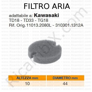 Filtro aria KAWASAKI® | riferimento originale 110132080L - 3103011312A