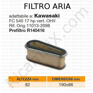 Filtro aria KAWASAKI® | riferimento originale 110132098