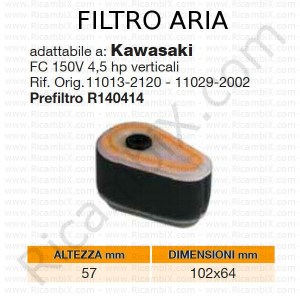 Filtro aria KAWASAKI® | riferimento originale 110132120 - 110292002