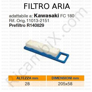 Filtro aria KAWASAKI® | riferimento originale 110132151