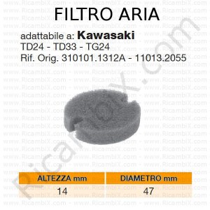 Filtro aria KAWASAKI® | riferimento originale 3101011312A - 110132055