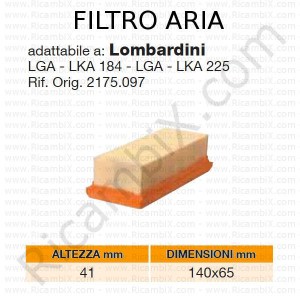 Filtro aria LOMBARDINI® | riferimento originale 2175097