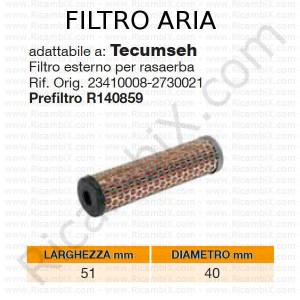 Vzduchový filtr TECUMSEH® | původní reference 234100082730021
