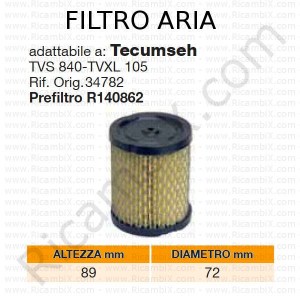 Filtro aria TECUMSEH® | riferimento originale 34782