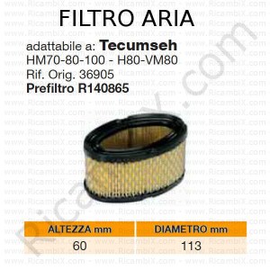 Vzduchový filtr TECUMSEH® | původní reference 36905
