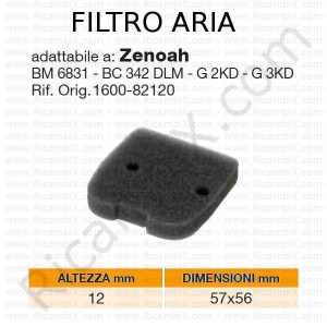 ZENOAH® Zračni filter | prvotna referenca 160082120