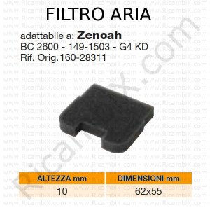 ZENOAH® Zračni filter | prvotna referenca 16028311