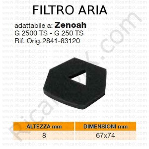 ZENOAH® Zračni filter | prvotna referenca 284183120