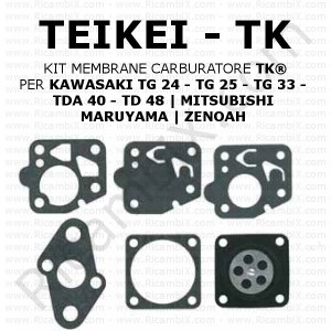 Kit membrane carburatore TEIKEI TK® | per KAWASAKI TG 24 - TG 25 - TG 33 - TD 40 - TD 48 | MITSUBISHI | MARUYAMA | ZENOAH