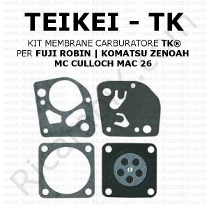 Kit membrane carburatore TEIKEI TK® | per FUJI ROBIN | KOMATSU ZENOAH | MC CULLOCH MAC 26