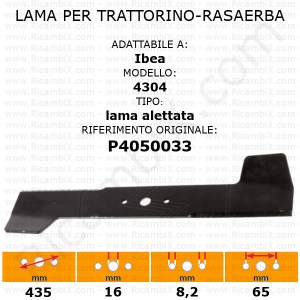 Λεπίδα για χλοοκοπτικό - Ibea 4304 χλοοκοπτική μηχανή - πτερύγια - αναφ. καταγωγή. P4050033