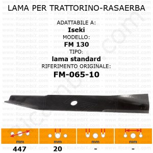 Nůž na sekačku - sekačka Iseki FM 130 - standardní - ref. pův. FM-065-10