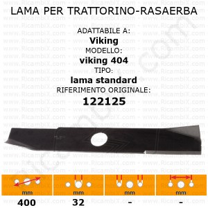 Λεπίδα για χλοοκοπτικό - Viking Viking 404 χλοοκοπτικό - στάνταρ - αναφ. καταγωγή. 122125