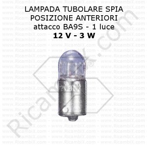 Lampada tubolare - 12 Volt - 3 Watt - attacco BA9S - 10 pezzi