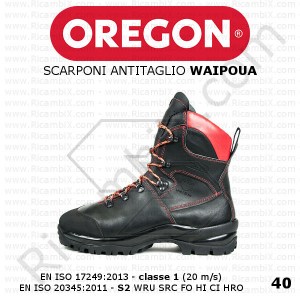 Scarponi protettivi antitaglio Oregon Fiordland 295479/40 - classe 1 - numero 40