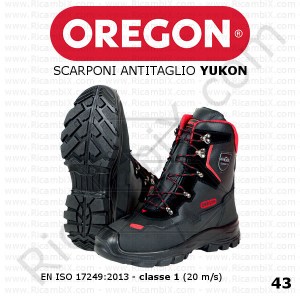 Scarponi protettivi antitaglio Oregon Yukon 295449/43 - classe 1 - numero 43