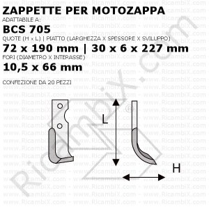 Zappette per motozappa BCS 705