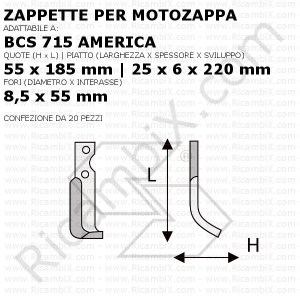Zappette per motozappa BCS 715 AMERICA