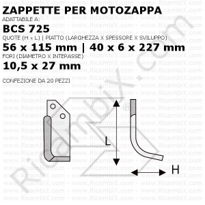 Zappette per motozappa BCS 725